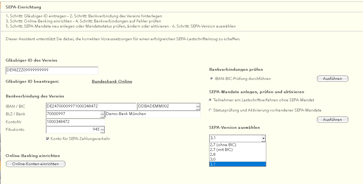 Linear Software Vereinsverwaltung 2018 - Sepa 3.1